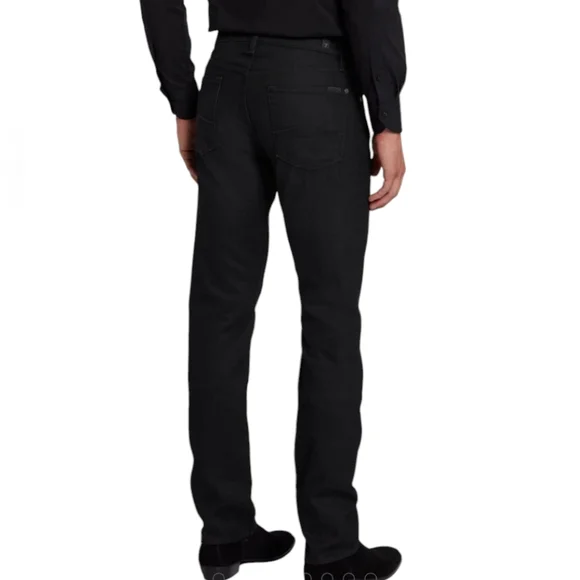 7 For All Man Kind Men's The Straight Black Slim Jeans 31 - Picture 3 of 16